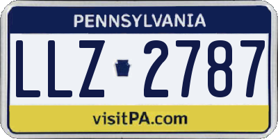 PA license plate LLZ2787