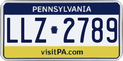 PA license plate LLZ2789