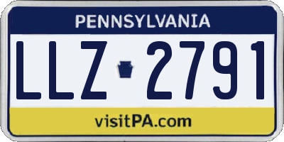 PA license plate LLZ2791