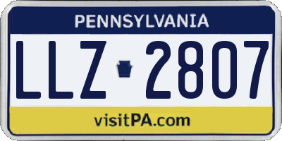 PA license plate LLZ2807