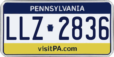 PA license plate LLZ2836