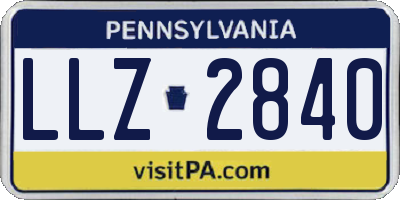 PA license plate LLZ2840