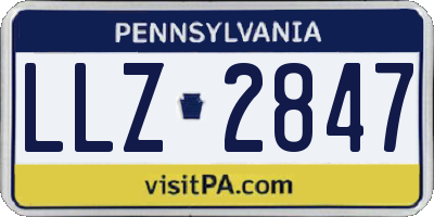 PA license plate LLZ2847