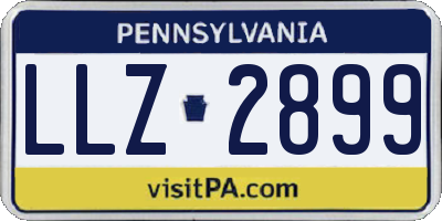 PA license plate LLZ2899