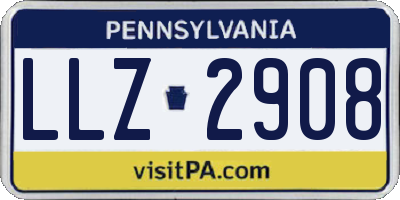 PA license plate LLZ2908
