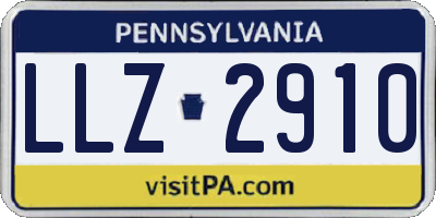 PA license plate LLZ2910