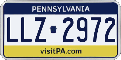 PA license plate LLZ2972