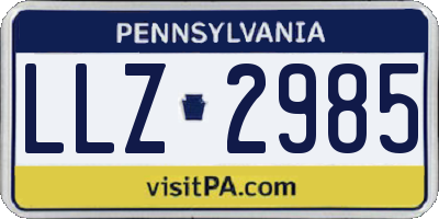 PA license plate LLZ2985