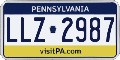 PA license plate LLZ2987