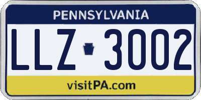 PA license plate LLZ3002