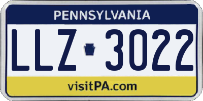 PA license plate LLZ3022