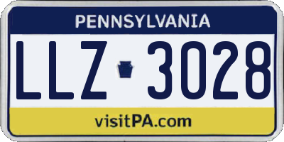 PA license plate LLZ3028