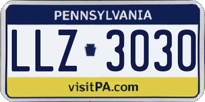 PA license plate LLZ3030