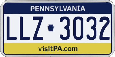 PA license plate LLZ3032