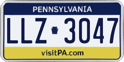 PA license plate LLZ3047