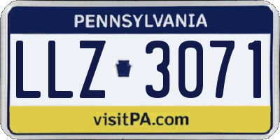 PA license plate LLZ3071