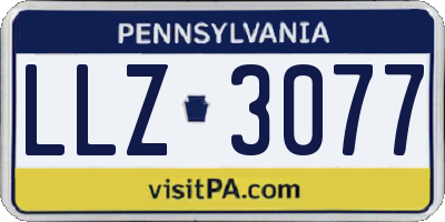 PA license plate LLZ3077