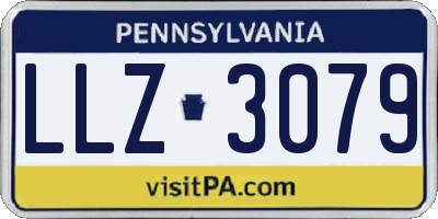 PA license plate LLZ3079