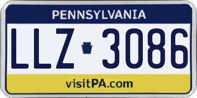 PA license plate LLZ3086