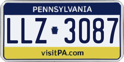 PA license plate LLZ3087