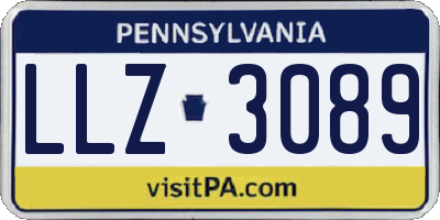 PA license plate LLZ3089