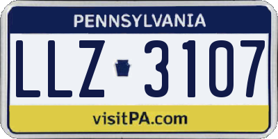 PA license plate LLZ3107