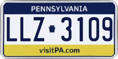 PA license plate LLZ3109