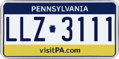 PA license plate LLZ3111