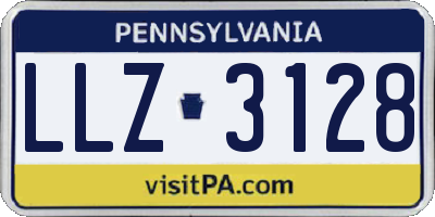 PA license plate LLZ3128