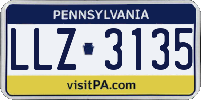 PA license plate LLZ3135
