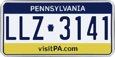 PA license plate LLZ3141