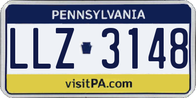 PA license plate LLZ3148