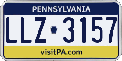 PA license plate LLZ3157