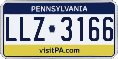 PA license plate LLZ3166