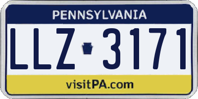 PA license plate LLZ3171