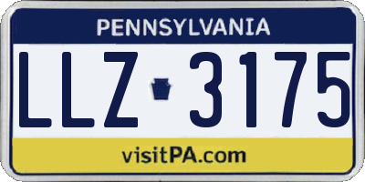 PA license plate LLZ3175