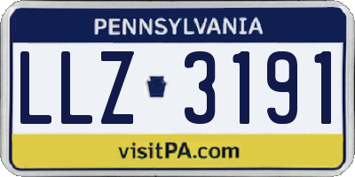 PA license plate LLZ3191