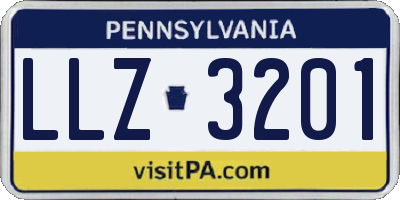 PA license plate LLZ3201