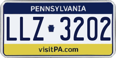 PA license plate LLZ3202
