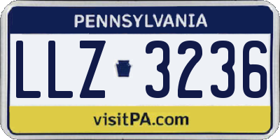 PA license plate LLZ3236