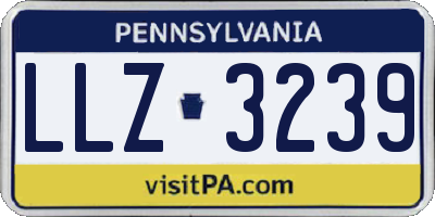 PA license plate LLZ3239