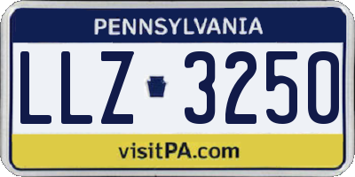 PA license plate LLZ3250