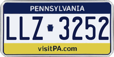 PA license plate LLZ3252