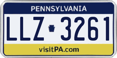 PA license plate LLZ3261