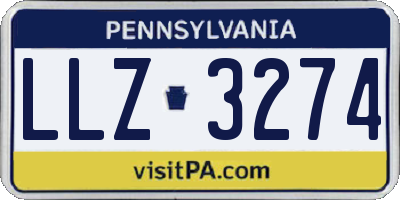PA license plate LLZ3274