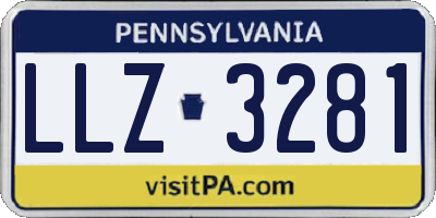 PA license plate LLZ3281