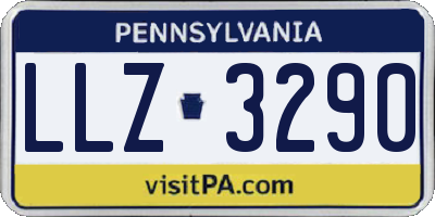 PA license plate LLZ3290