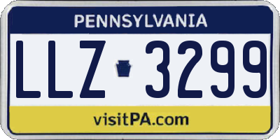 PA license plate LLZ3299
