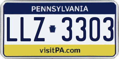 PA license plate LLZ3303