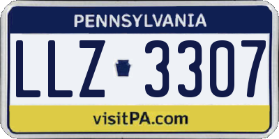 PA license plate LLZ3307